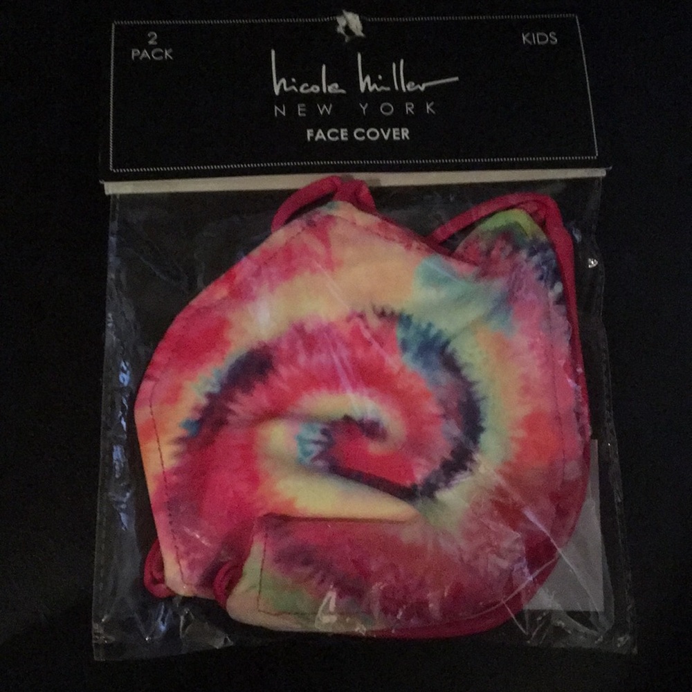 New Nicole Miller Tie Dyed Facial Mask Colorful
